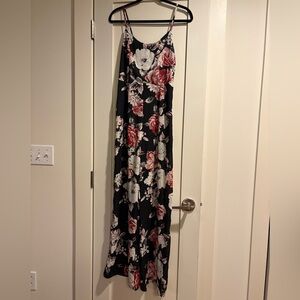 Floral Jumpsuit, Lace-Up Back